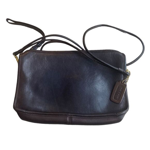 Vintage Coach Clutch Shoulder Bag Brown Full Grain‎ Leather Old Money Quiet Luxe - Picture 5 of 12